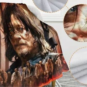 Temu The Walking Dead Daryl Dixon Zombie Fleece Throw Blanket
